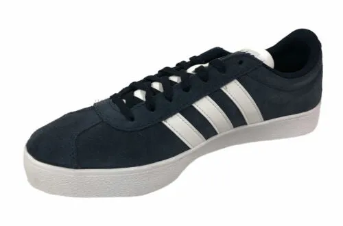 Adidas Men's VI Court 2.0 Suede Athletic Casual Shoes Navy Blue White Size 9