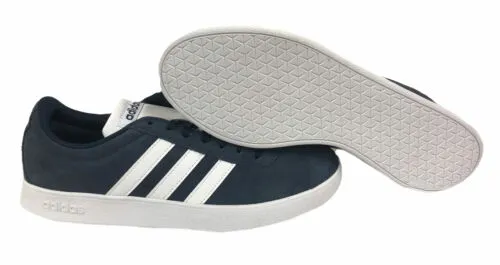 Adidas Men's VI Court 2.0 Suede Athletic Casual Shoes Navy Blue White Size 9