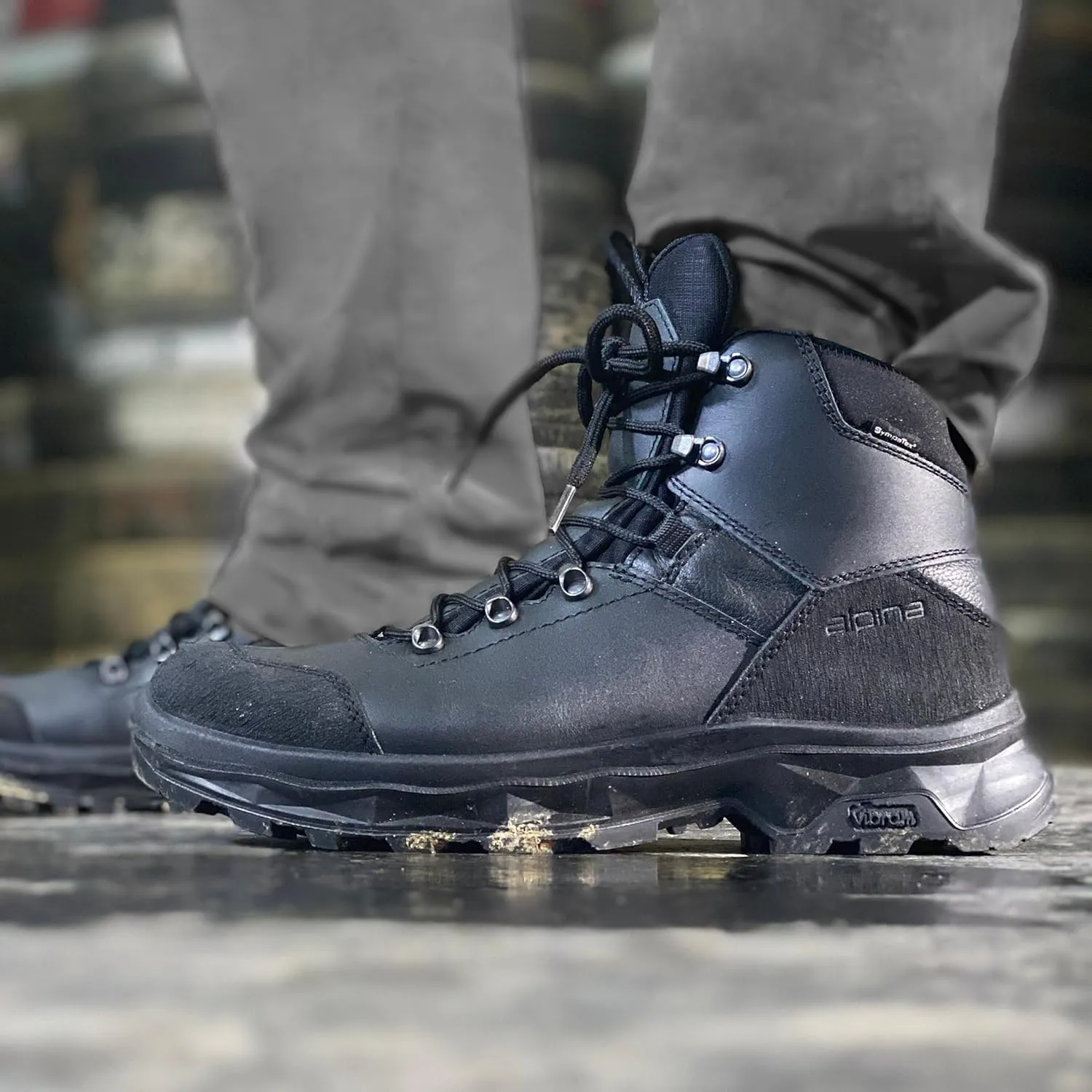 Alpina THOR Men's Boots | Ankle High | Waterproof | Lightweight Tactical Army Shoes | Full Leather with Sympatex Breathable Membrane | Vibram Sole | Made in Europe