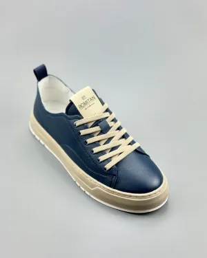 Blue casual leather sneakers