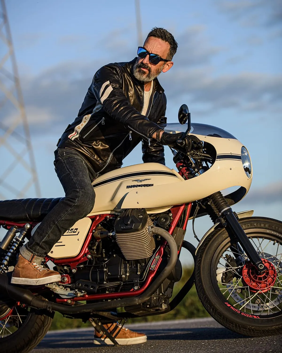 BORLENI Leather Motorcycle Breathable Riding Shoes - Casual Outdoor Street Motorcycle Boots for Men