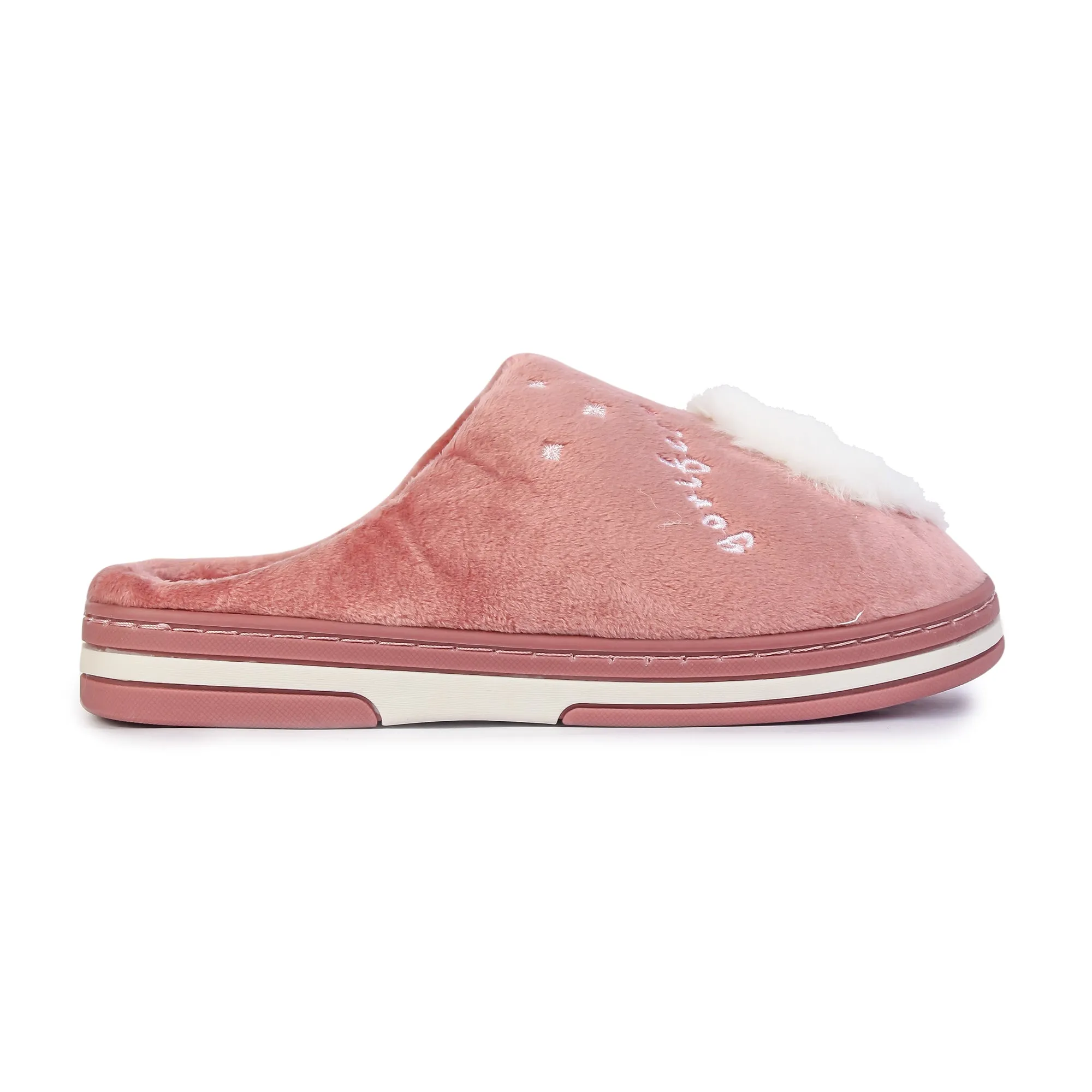 Brauch Women's Pink Fur Swan Winter Slippers