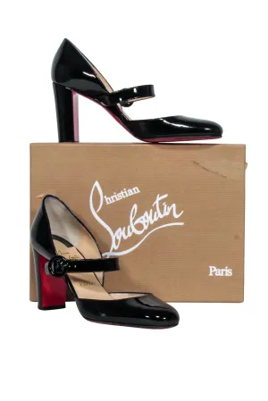 Christian Louboutin - Black Patent Leather "Miss Kawa 85" Pumps Sz 8.5
