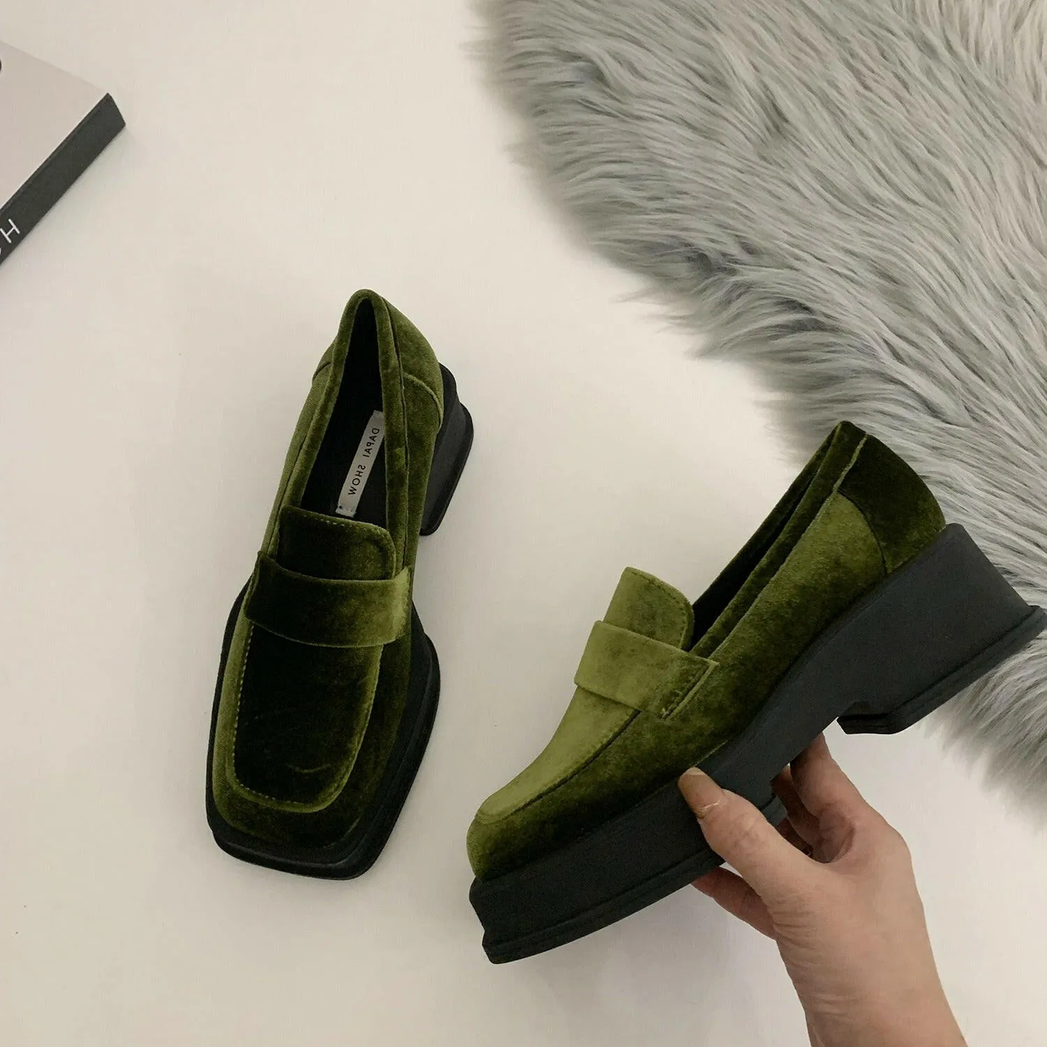 Chunky Platform Suede Casual Women's Shoes.