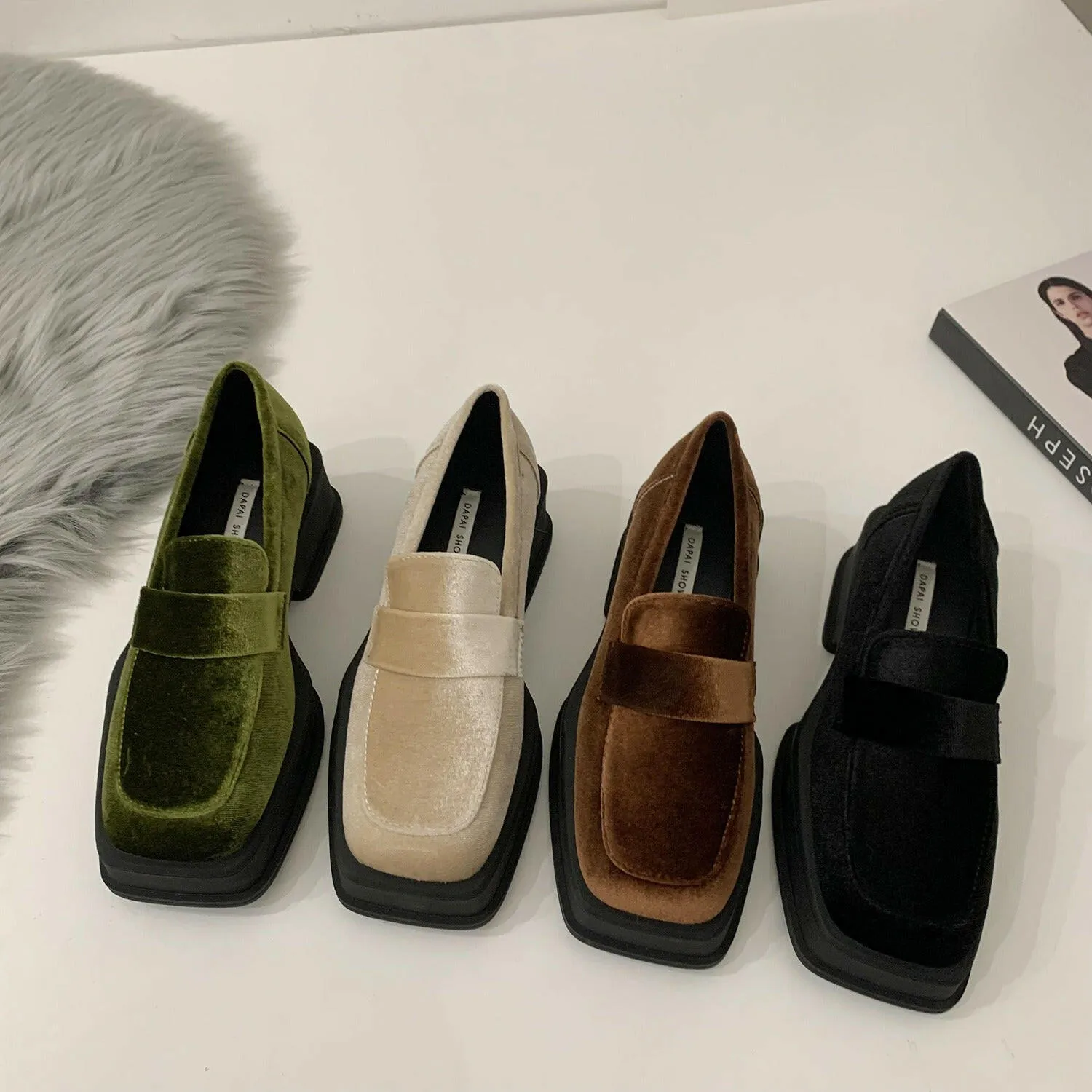 Chunky Platform Suede Casual Women's Shoes.