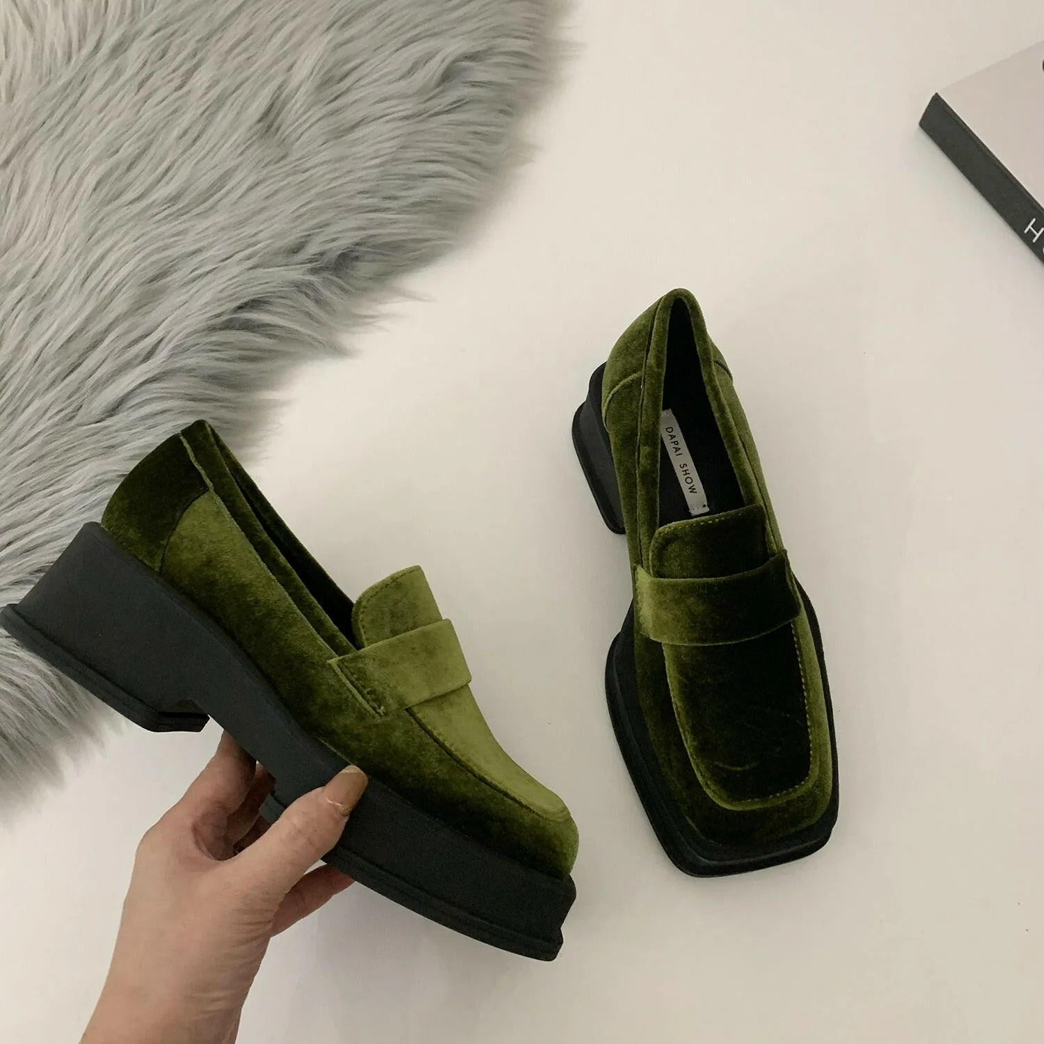 Chunky Platform Suede Casual Women's Shoes.