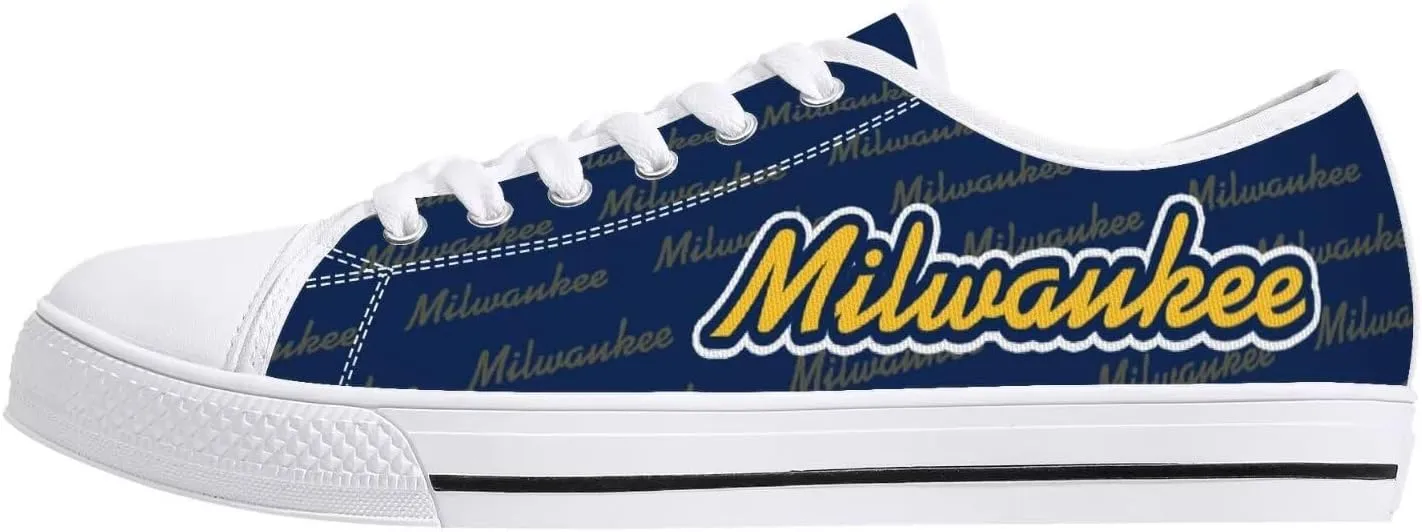 City Custom Low Top Big Logo Canvas Sneakers Shoes Personalized Name Athletic Shoes Fans Gifts for Men Women Younth