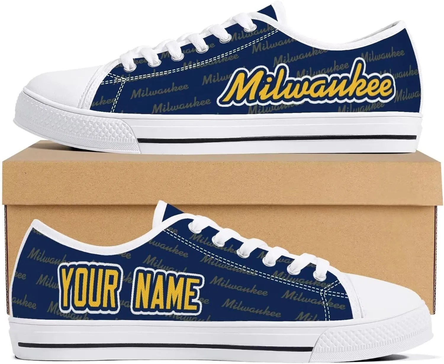 City Custom Low Top Big Logo Canvas Sneakers Shoes Personalized Name Athletic Shoes Fans Gifts for Men Women Younth