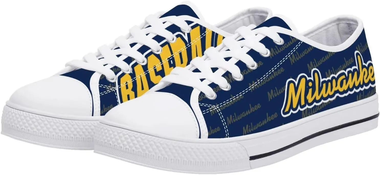 City Custom Low Top Big Logo Canvas Sneakers Shoes Personalized Name Athletic Shoes Fans Gifts for Men Women Younth