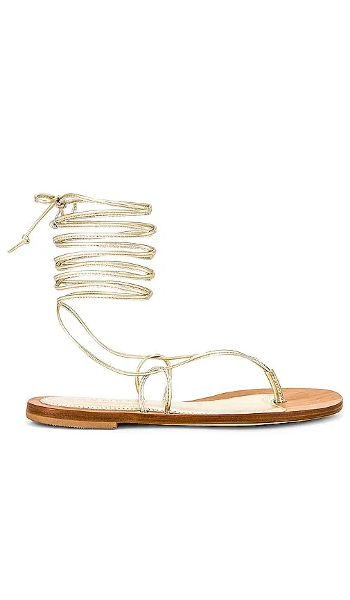 CoRNETTI Lola Lace Up Sandal in Metallic Gold