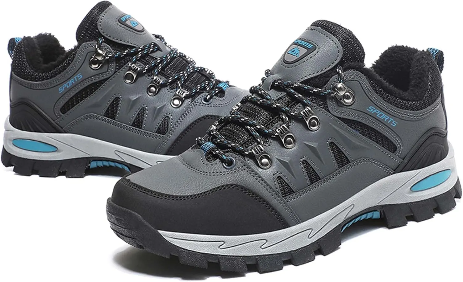 Couple Outdoor Walking Boots, Rubber Sole Breathable Mesh Ankle Shoes, Hiking Boots, Anti Slip Hiking Shoes, Muddy Wading Plush Hiking Shoes