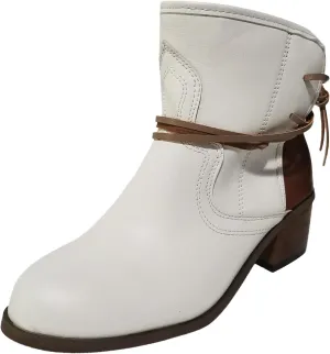 Cowboy Boots for Women Low Heel Mid Calf Boots Block Chunky Heel Pointed Toe Military Zipper Motorcycle Cowboy Ankle Booties 52