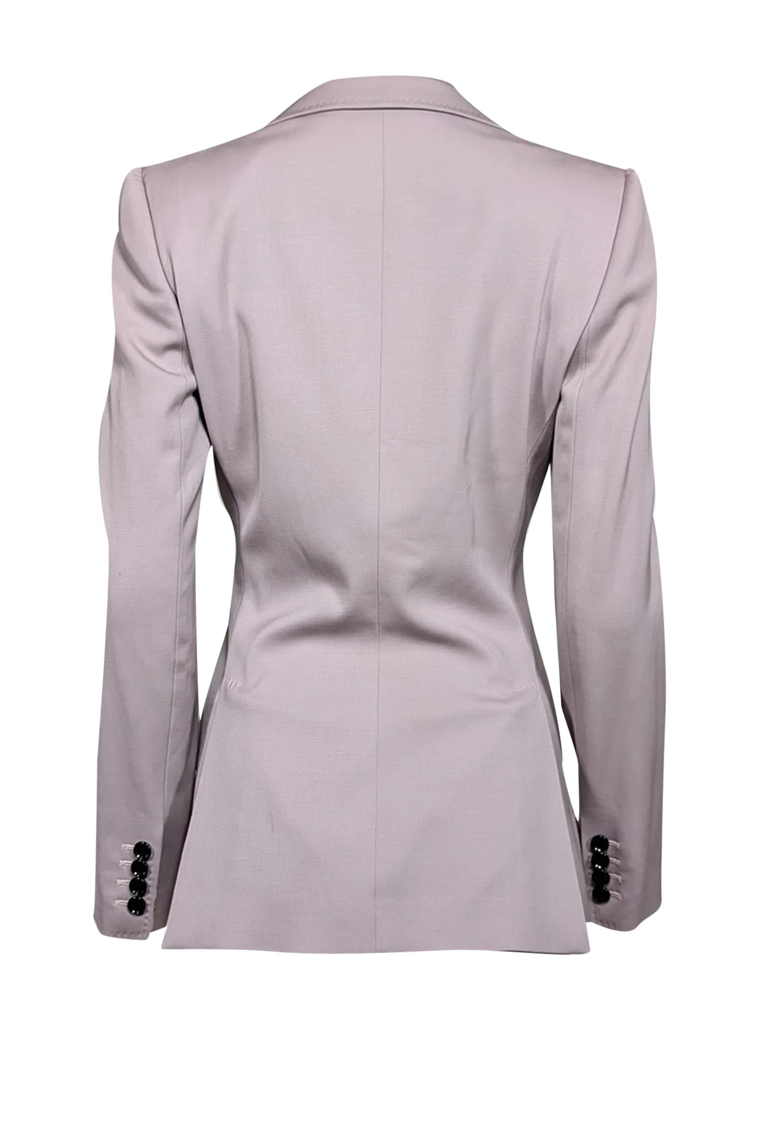 Dolce & Gabbana - Pewter Two Button Blazer w/ Leopard Print Lining Sz 4