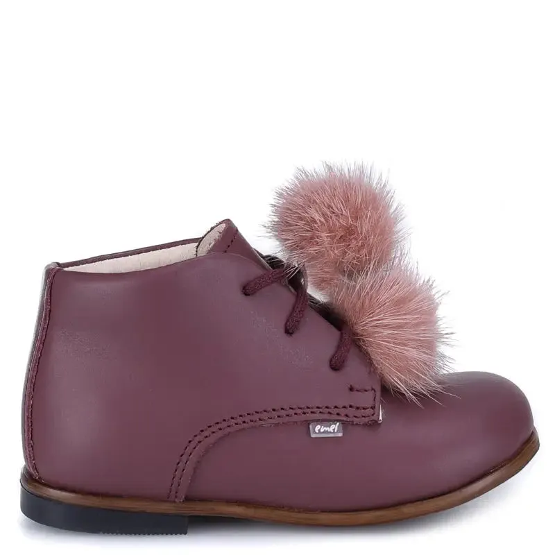 Emel Plum Pink Toddler  Bootie E1426