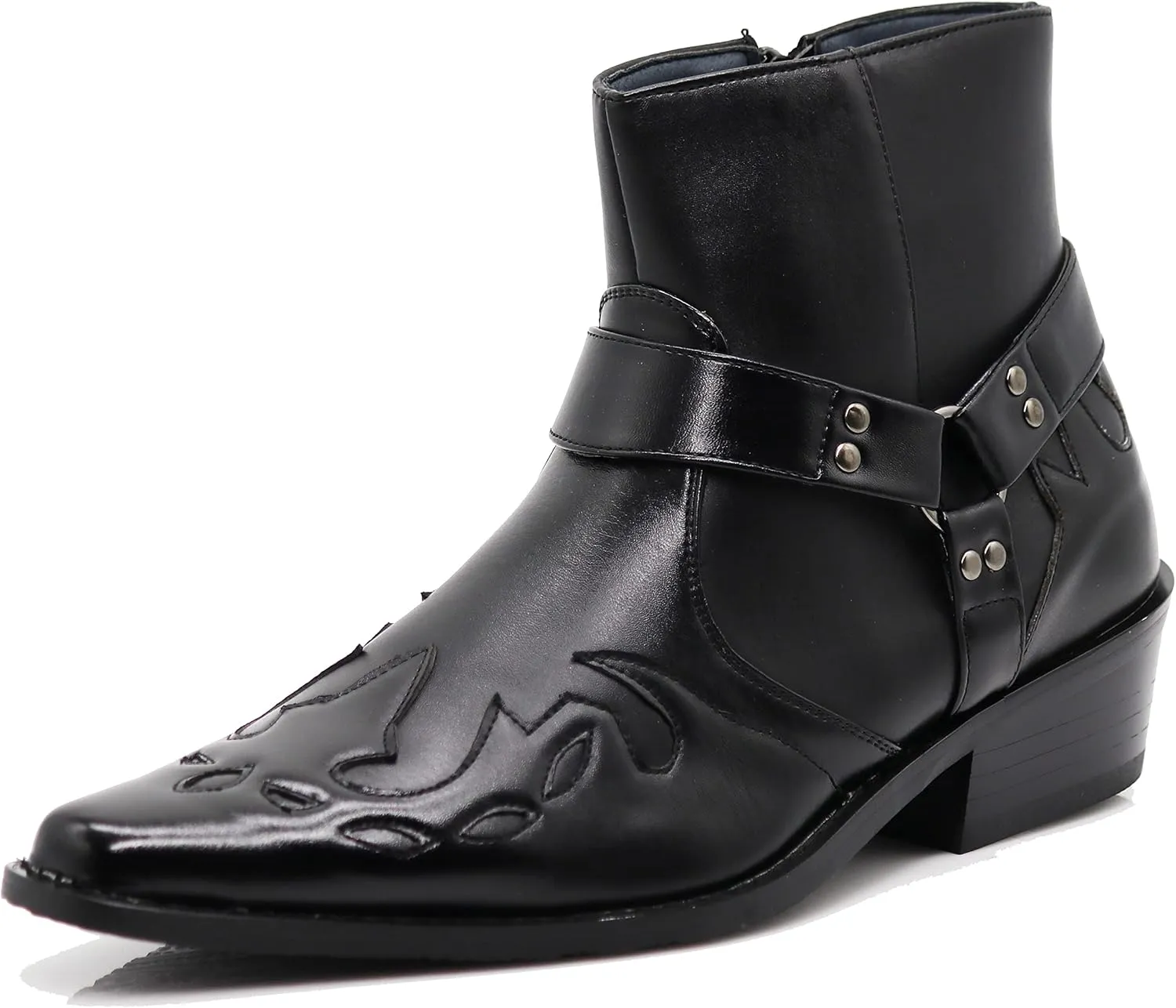Enzo Romeo WT11 Men's Western Cowboy Motorcycle Ankle Boots