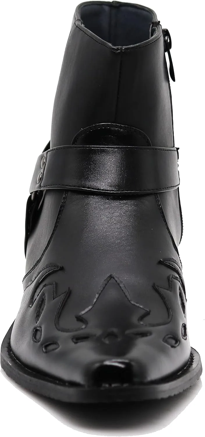Enzo Romeo WT11 Men's Western Cowboy Motorcycle Ankle Boots