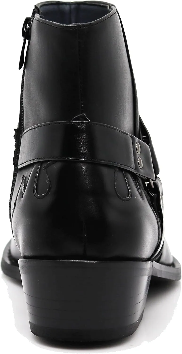 Enzo Romeo WT11 Men's Western Cowboy Motorcycle Ankle Boots