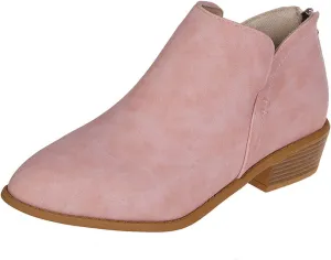 Fashion Boots for Women Chunky Heel Pointed Toe V Cutout Back Zipper Block Low Heel Ankle Booties Fall Solid Casual Comfy Outdoor Ladies Shoes