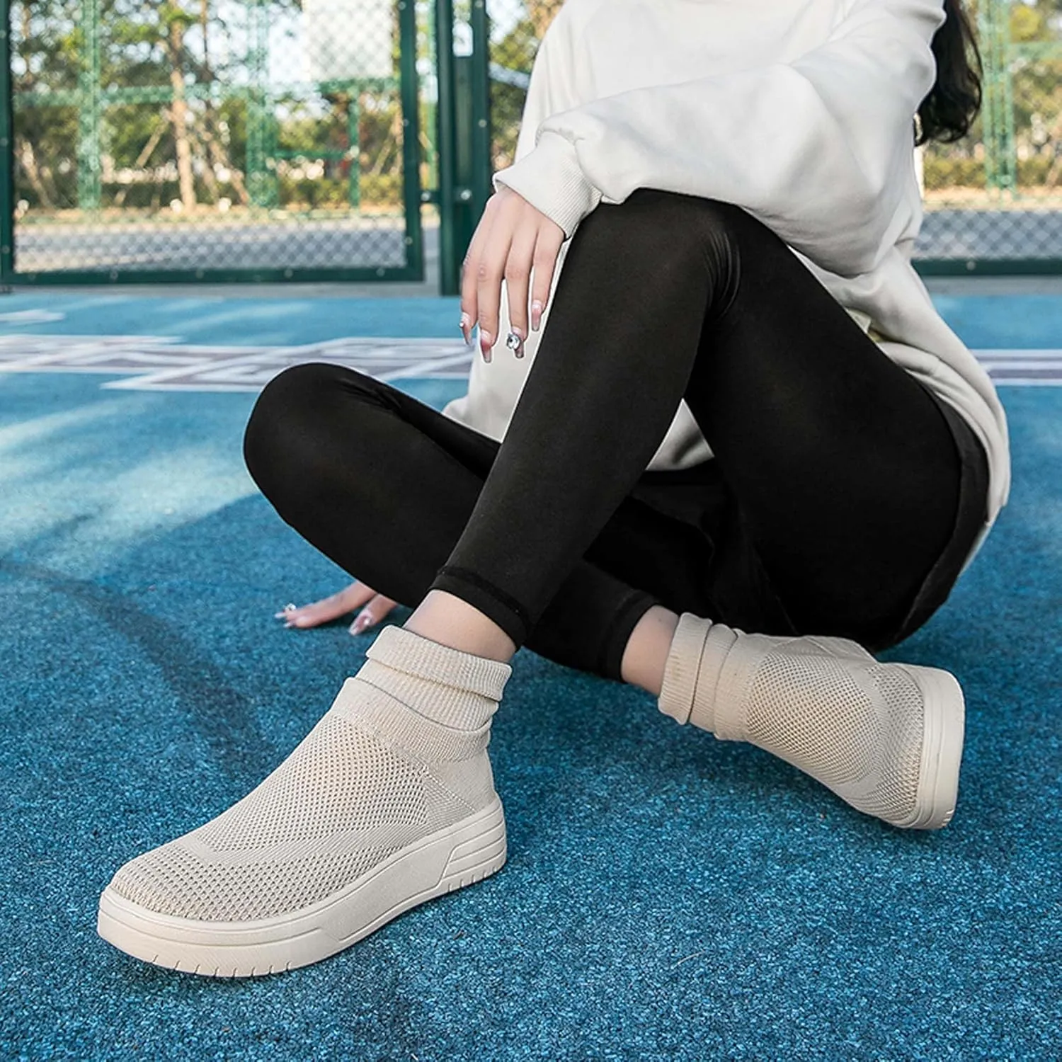 Fashionable Men Women's Lightweight Breathable Casual High Neck Flat Shoes, Wide Edition Business Casual Shoes, Non Slip Street Sports Shoes