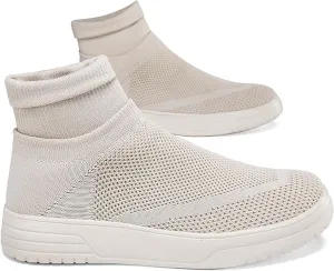 Fashionable Men Women's Lightweight Breathable Casual High Neck Flat Shoes, Wide Edition Business Casual Shoes, Non Slip Street Sports Shoes