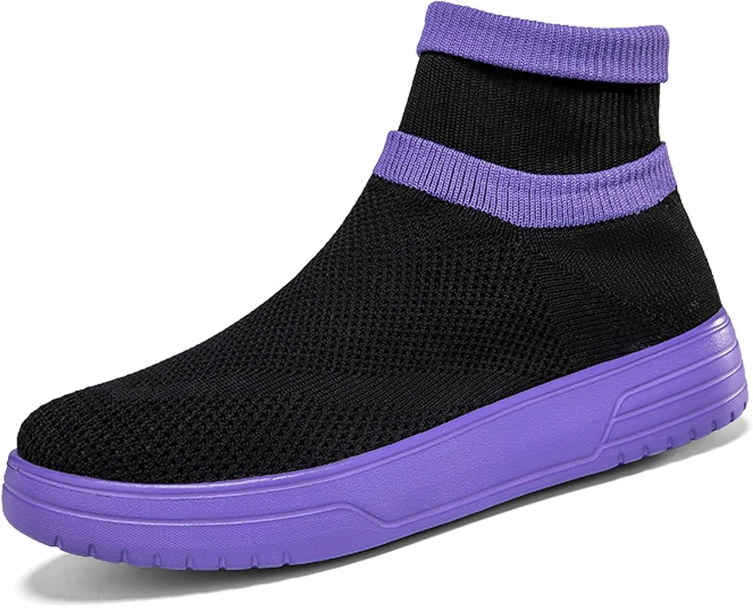 Fashionable Men Women's Lightweight Breathable Casual High Neck Flat Shoes, Wide Edition Business Casual Shoes, Non Slip Street Sports Shoes
