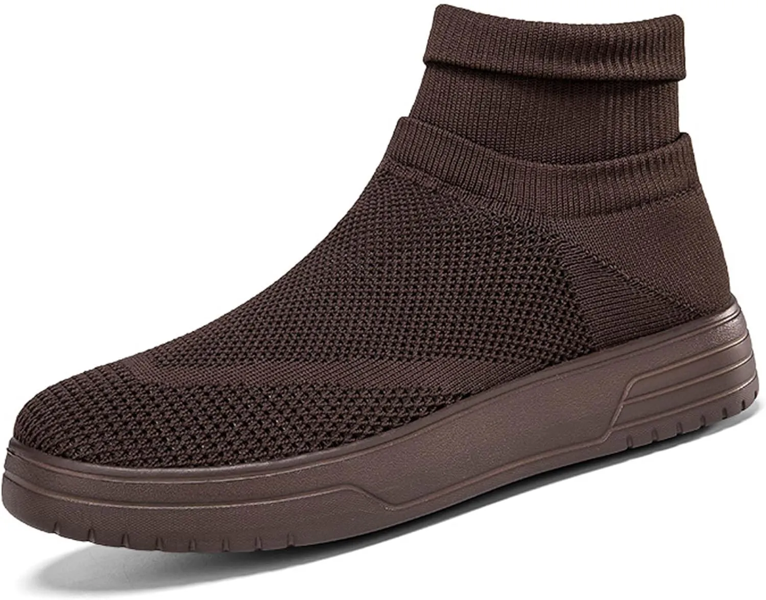Fashionable Men Women's Lightweight Breathable Casual High Neck Flat Shoes, Wide Edition Business Casual Shoes, Non Slip Street Sports Shoes