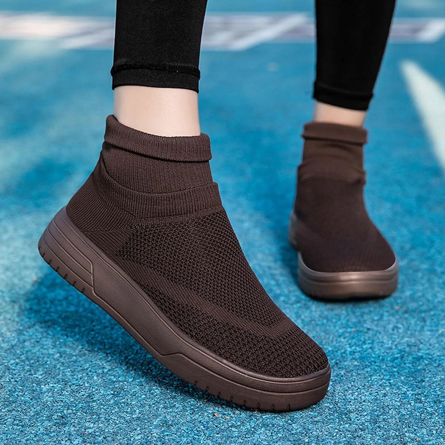 Fashionable Men Women's Lightweight Breathable Casual High Neck Flat Shoes, Wide Edition Business Casual Shoes, Non Slip Street Sports Shoes