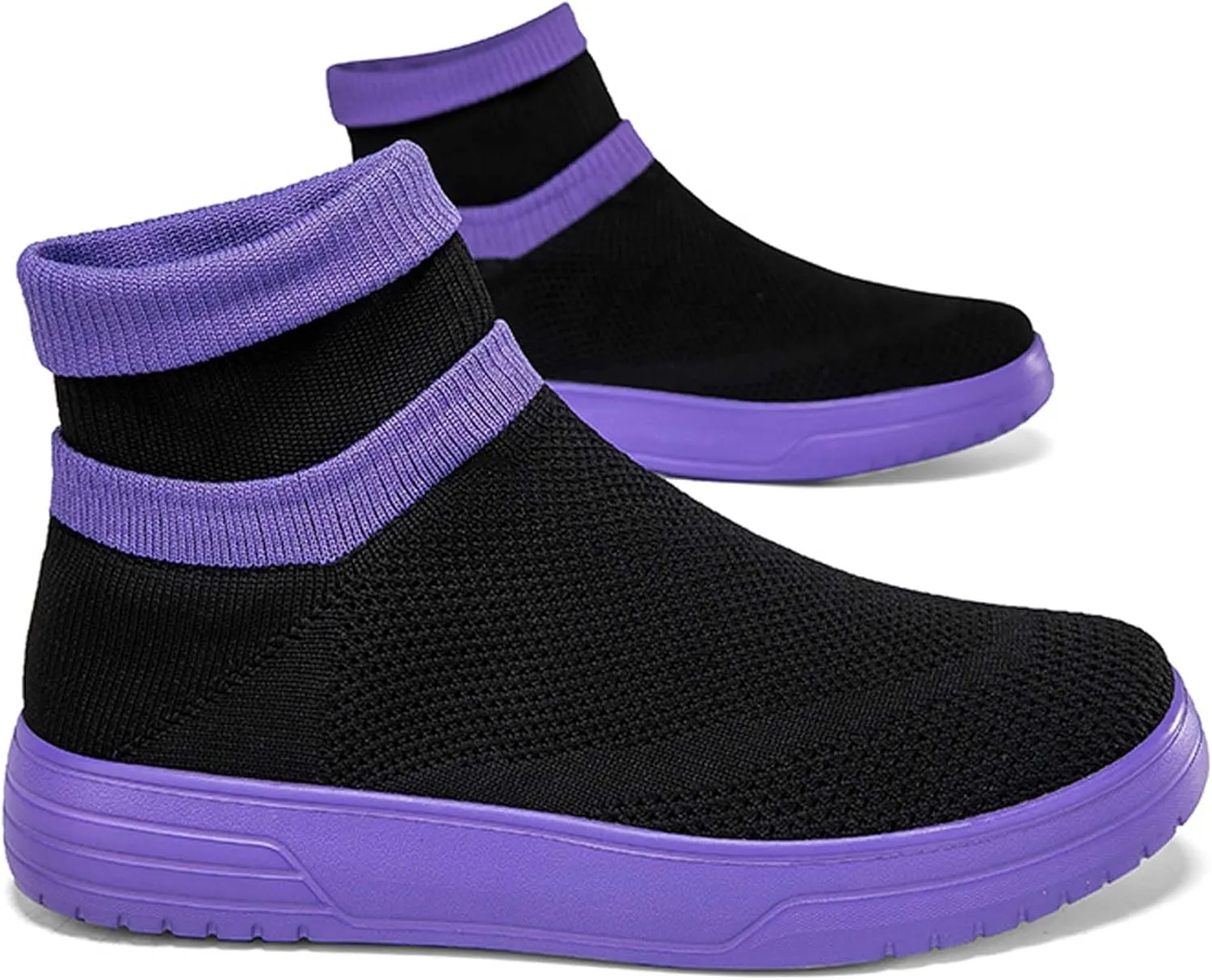 Fashionable Men Women's Lightweight Breathable Casual High Neck Flat Shoes, Wide Edition Business Casual Shoes, Non Slip Street Sports Shoes