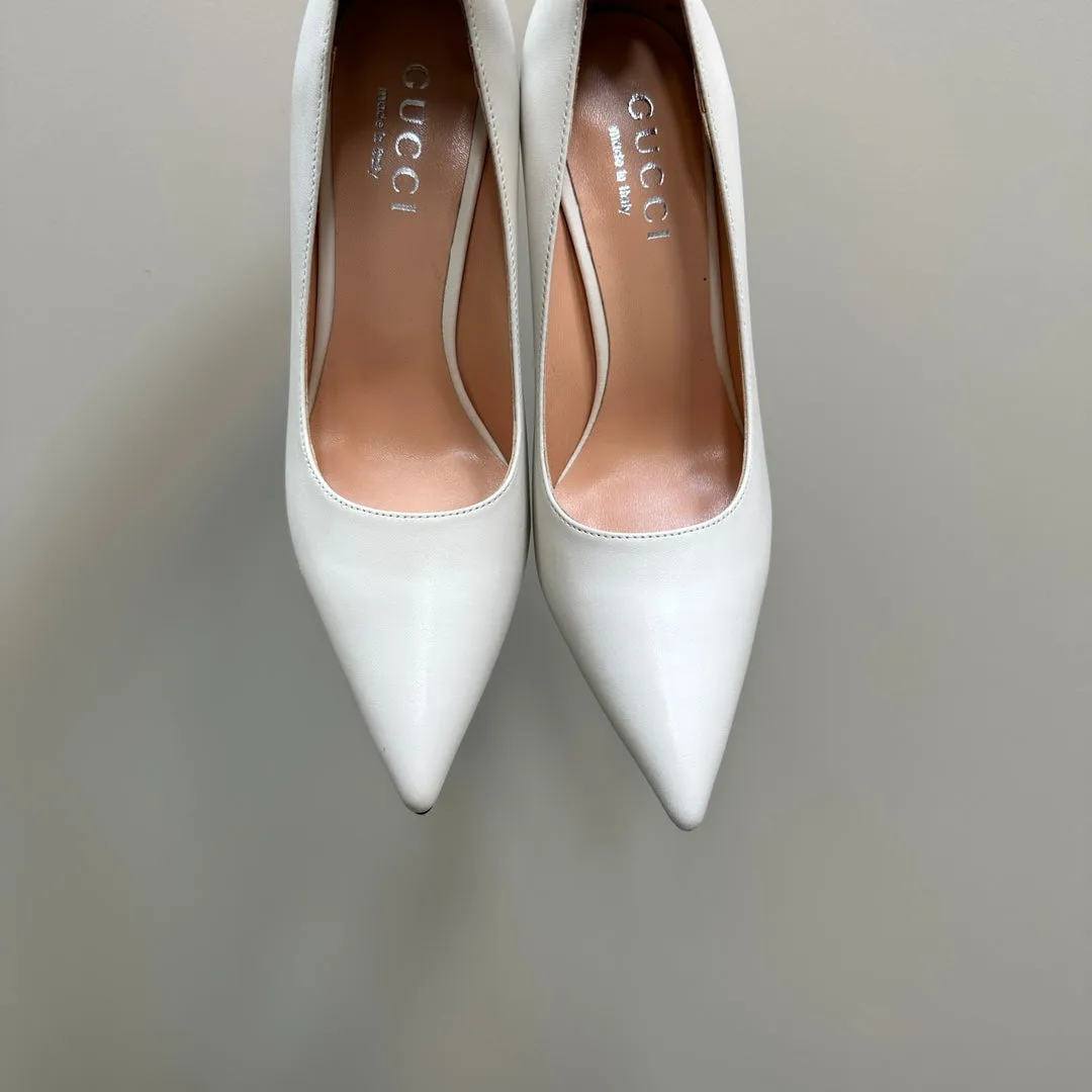 GG 105 BASIC HIGH HEEL WHITE LAMBSKIN