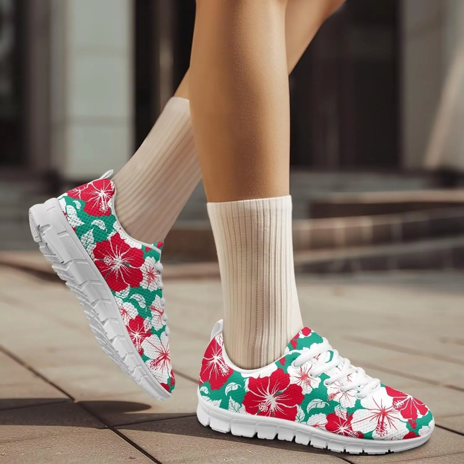GIFTPUZZ Men's Sneakers Tropical Women's Athletic Shoes Men's Shoes Breathable Sneakers with Breathable Mesh