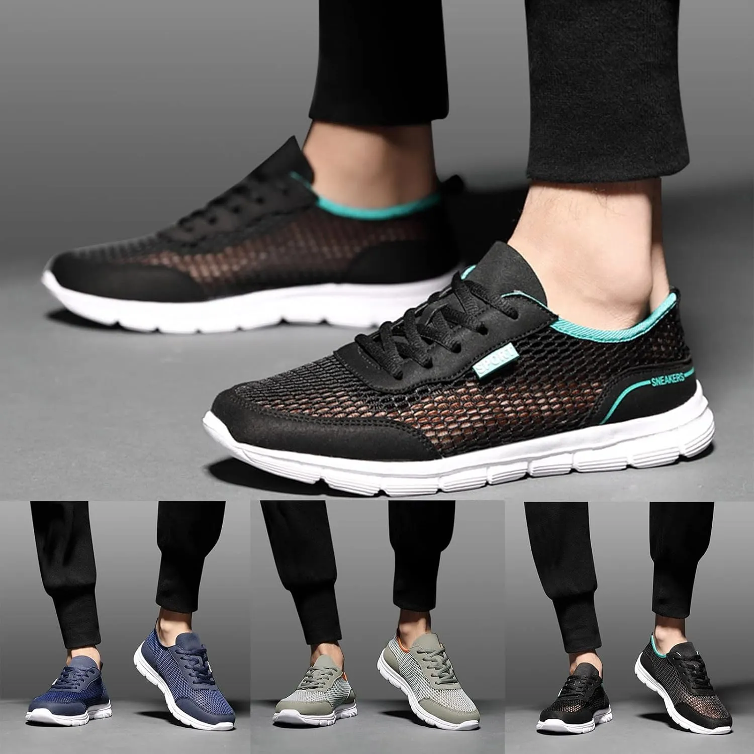 Grounded Footwear for Men Comfortable Breathable Stretch Canvas Slip on Sneaker Men's Breathable Barefoot Shoes