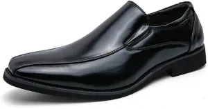 HOOENG Dress Oxford for Men Slip On Square Toe Bike Toe Vegan Leather Slip Resistant Rubber Sole Low Top Working (Color : Black, Size : 10)