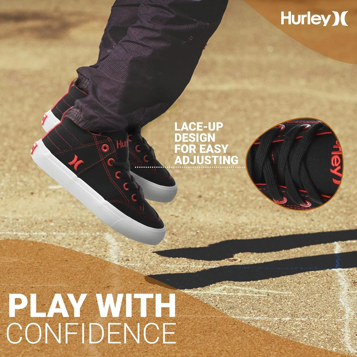 Hurley Roddy Kids High Top Skateboard Sneakers, Sports Shoes for Boys and Girls