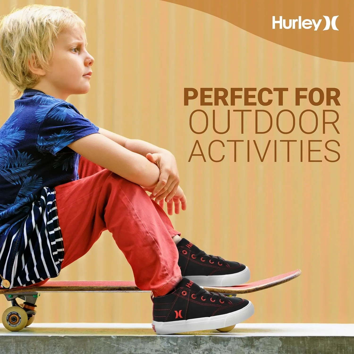 Hurley Roddy Kids High Top Skateboard Sneakers, Sports Shoes for Boys and Girls