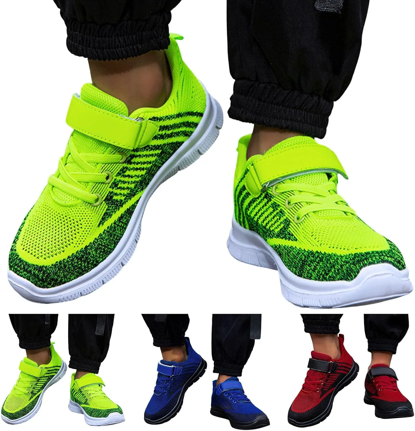 IWIHMIV Kids Tennis Running Shoes Athletic Lightweight Sports Lightweight Walking Shoes for Boys Girls
