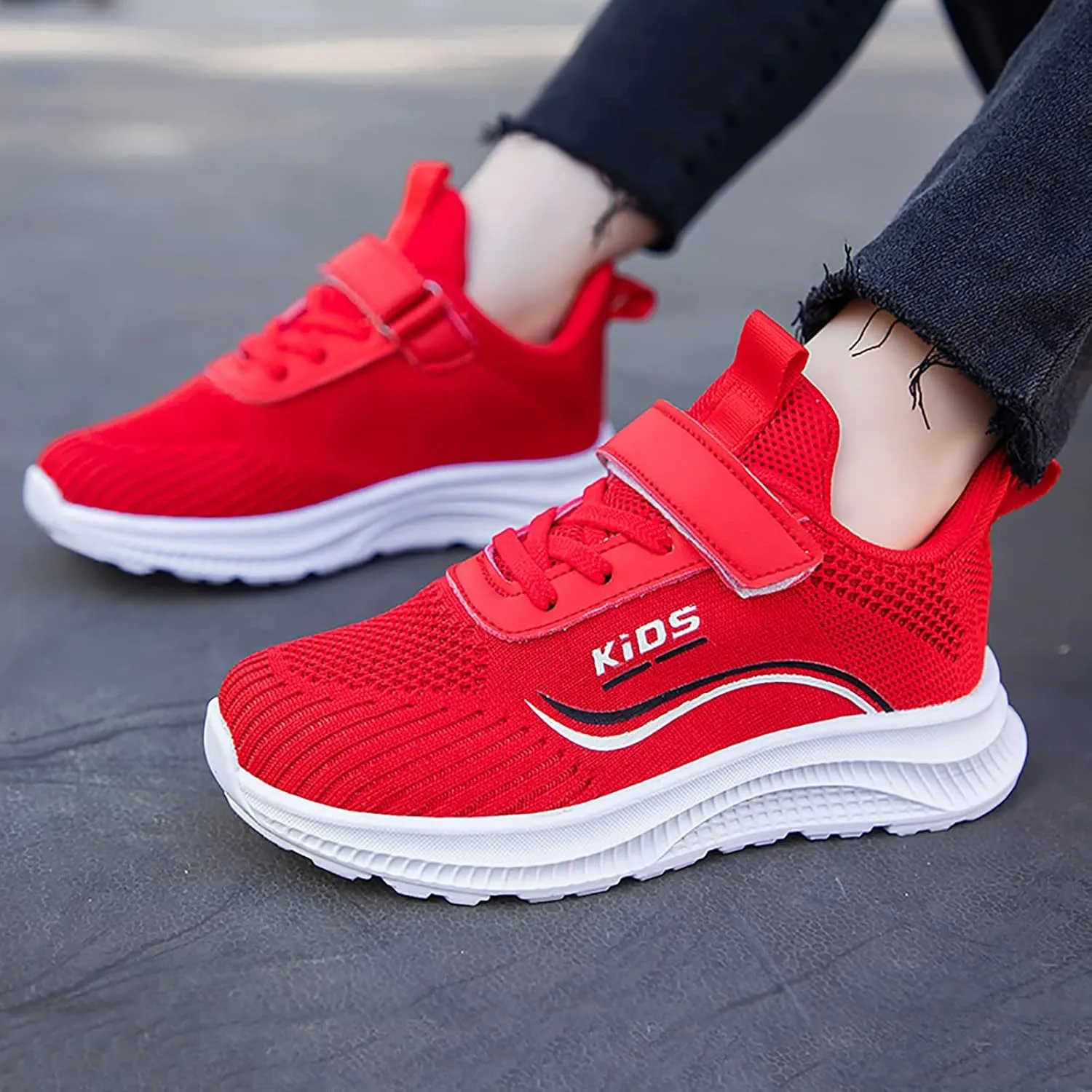 IWIHMIV Kids Tennis Running Shoes Athletic Lightweight Sports Lightweight Walking Shoes for Boys Girls