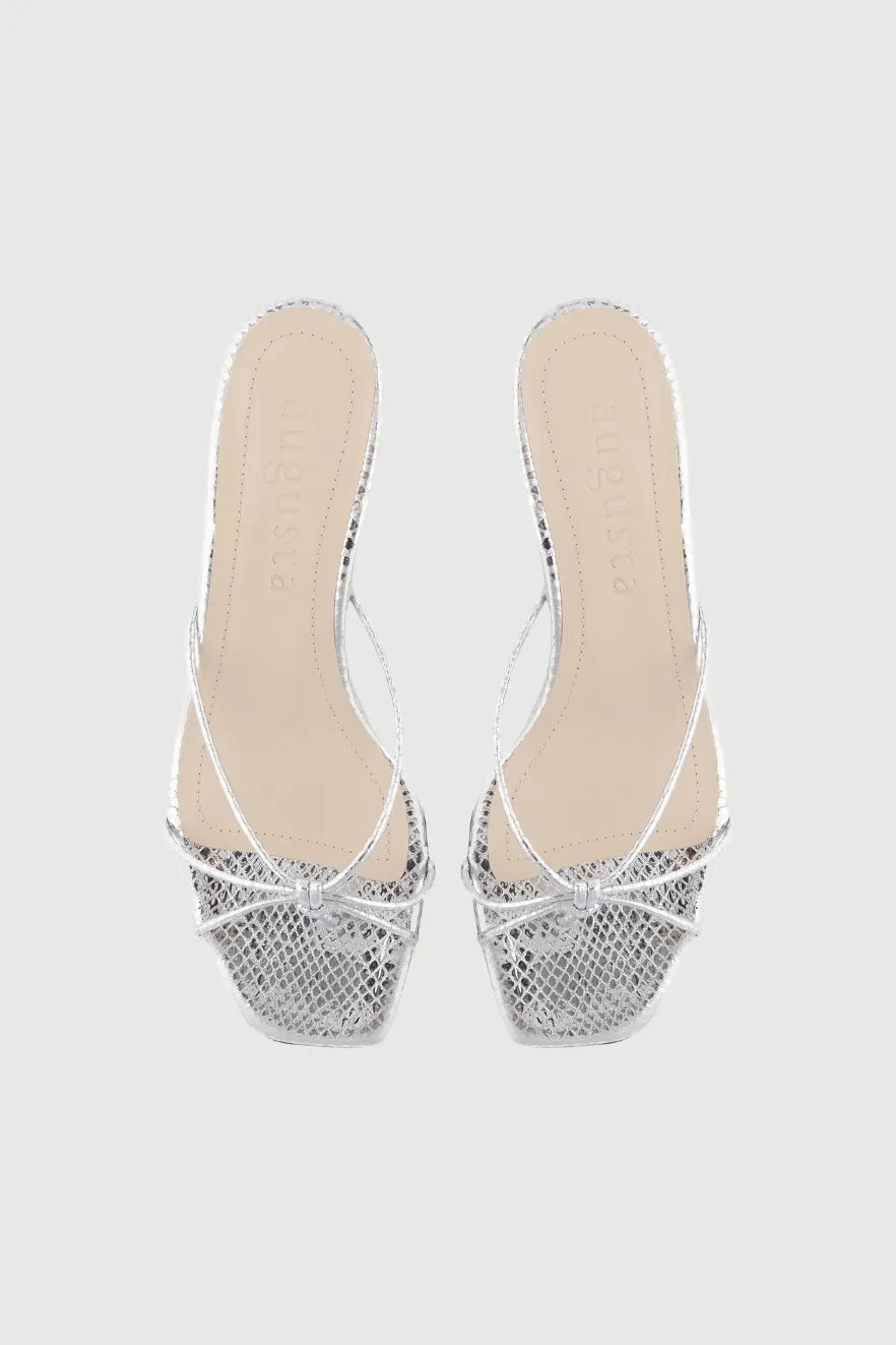 Lottie Sandals in Silver Leather