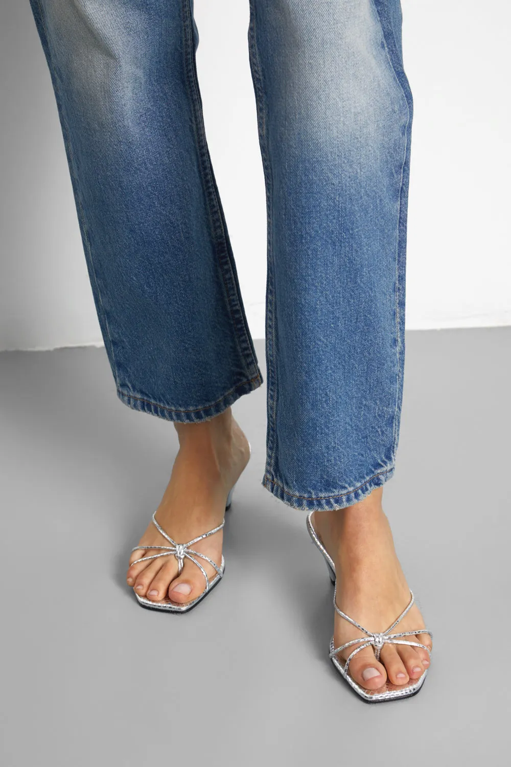 Lottie Sandals in Silver Leather
