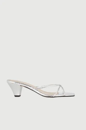 Lottie Sandals in Silver Leather