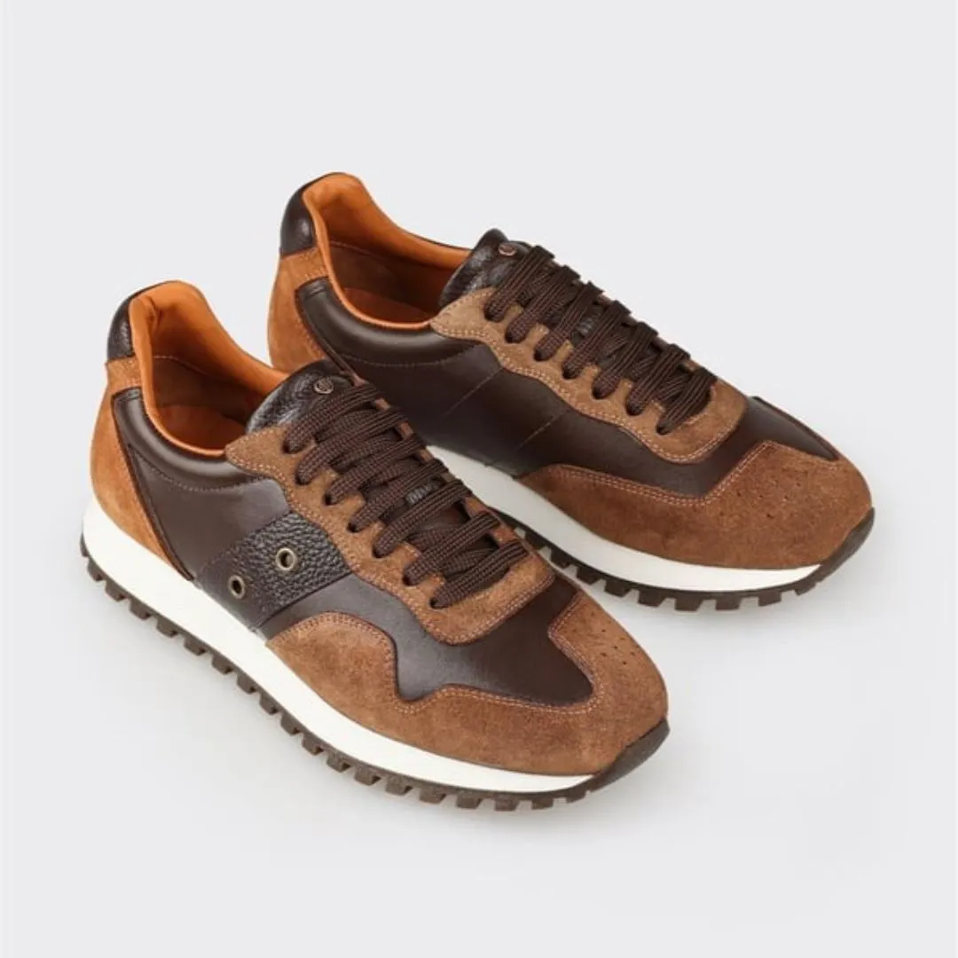 Madasat Brown Leather Men's Sneakers - 949 |