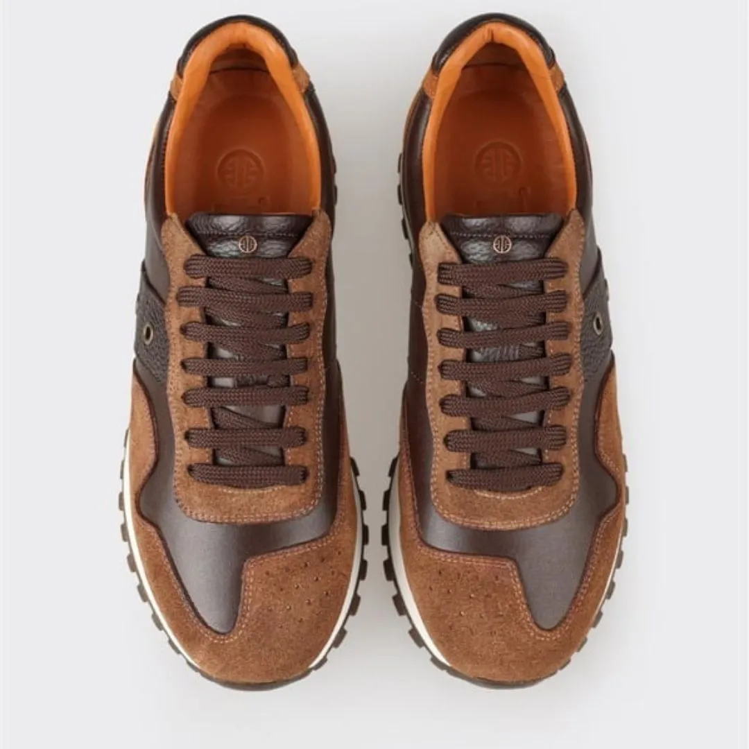 Madasat Brown Leather Men's Sneakers - 949 |