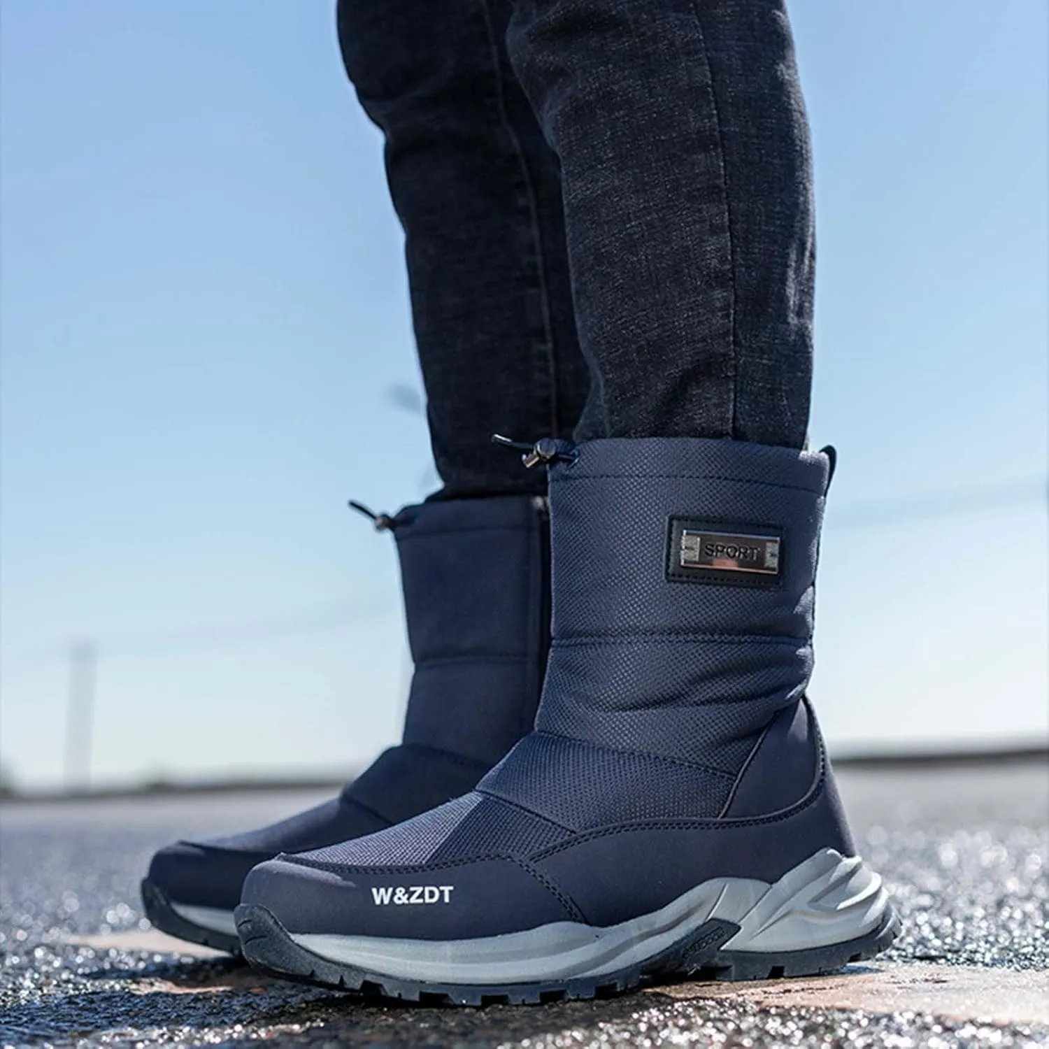 Men Work Boots Waterproof Hiking Sneakers Women's Slip On Warm Women Workout Shoes Business Casual Winter Backpacking Snow Botas Warm Water Hike Grounded Footwear