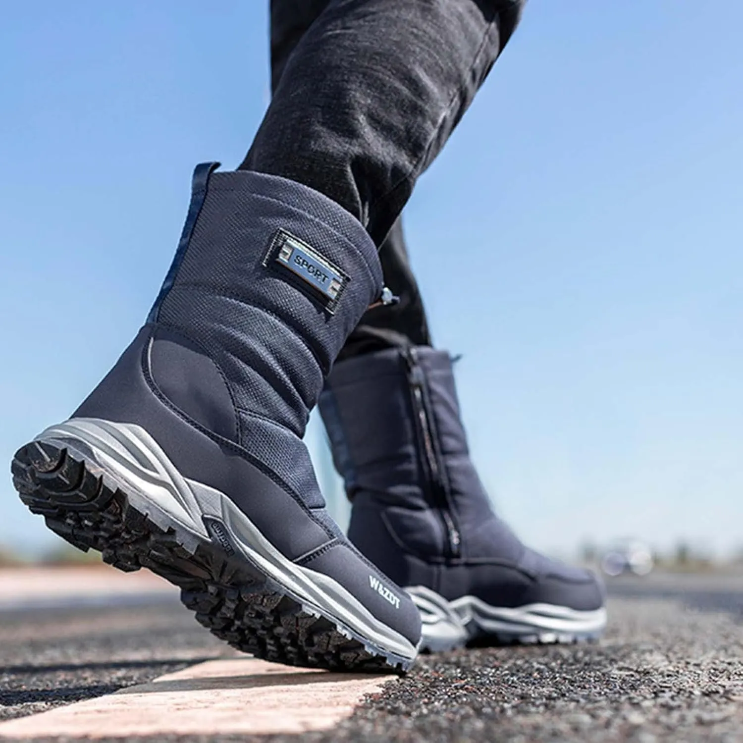 Men Work Boots Waterproof Hiking Sneakers Women's Slip On Warm Women Workout Shoes Business Casual Winter Backpacking Snow Botas Warm Water Hike Grounded Footwear