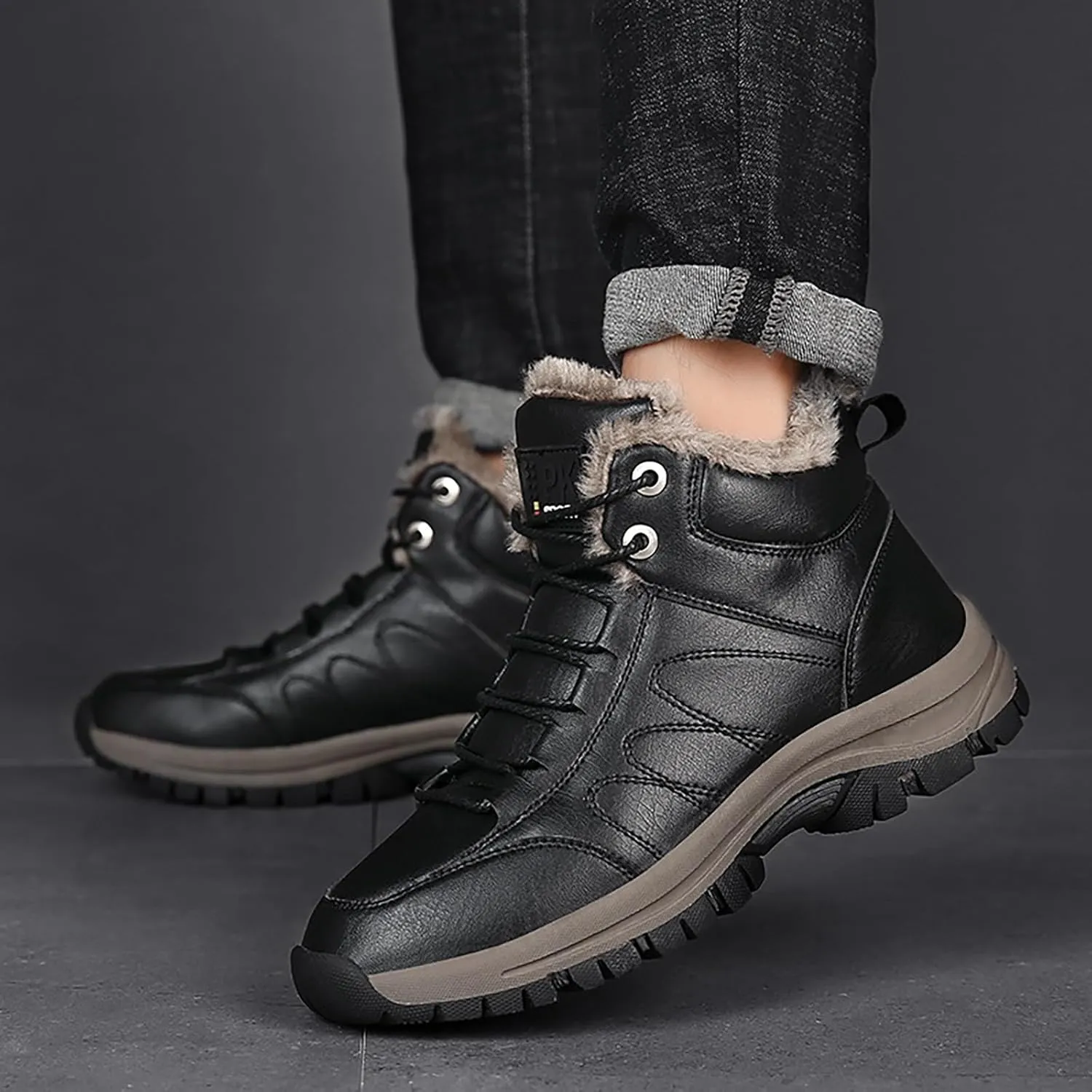 Men Work Boots Wide Width Hiking Sneakers Shoes with Hook Loop Womens Working Shoes Nonslip Outdoor Botas Waterproof Soft Toe Work Hike Grounded Footwear