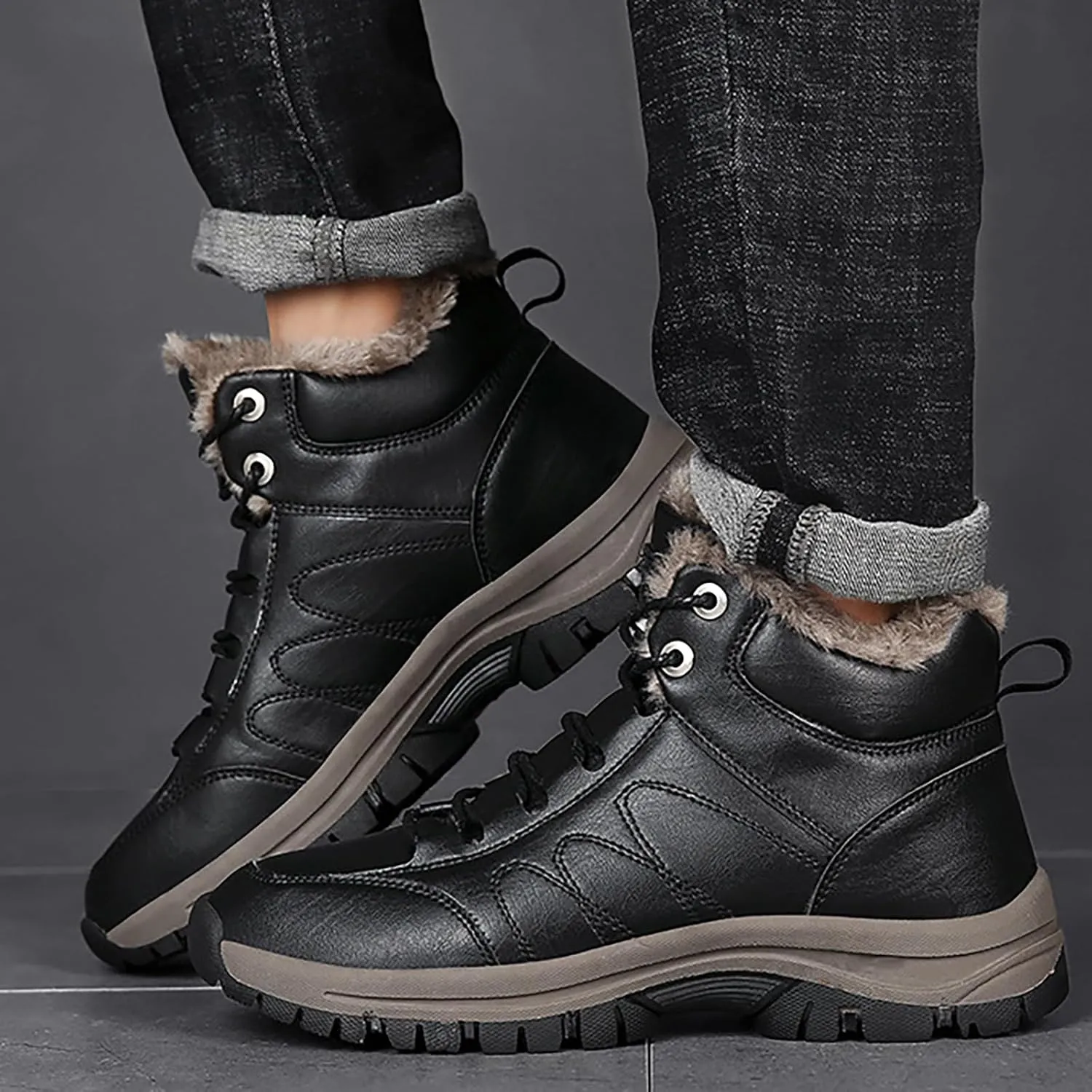 Men Work Boots Wide Width Hiking Sneakers Shoes with Hook Loop Womens Working Shoes Nonslip Outdoor Botas Waterproof Soft Toe Work Hike Grounded Footwear