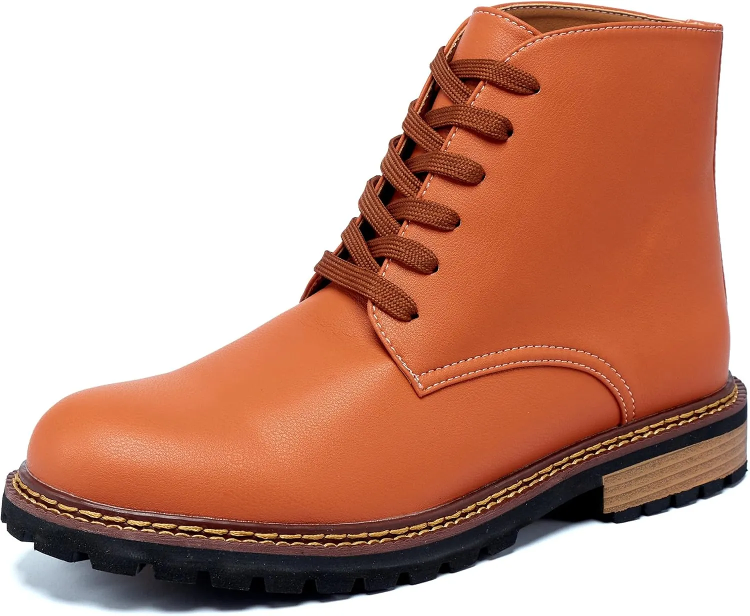 Men's Black High Top Lace Up Cycling Boots Wear-Resistant And Durable Tactical Boots Outdoor Comfort Anti Slip Mountain Walking Boots High Protection Chukka Boots Classic Casual Denim Boots