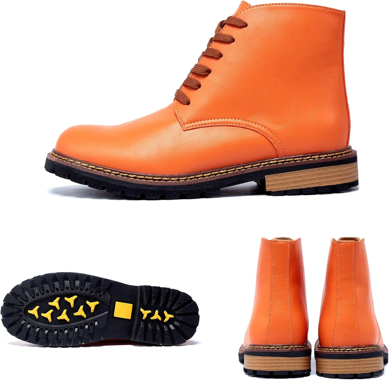 Men's Black High Top Lace Up Cycling Boots Wear-Resistant And Durable Tactical Boots Outdoor Comfort Anti Slip Mountain Walking Boots High Protection Chukka Boots Classic Casual Denim Boots