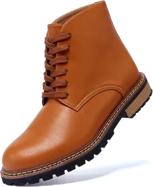 Men's Black High Top Lace Up Cycling Boots Wear-Resistant And Durable Tactical Boots Outdoor Comfort Anti Slip Mountain Walking Boots High Protection Chukka Boots Classic Casual Denim Boots