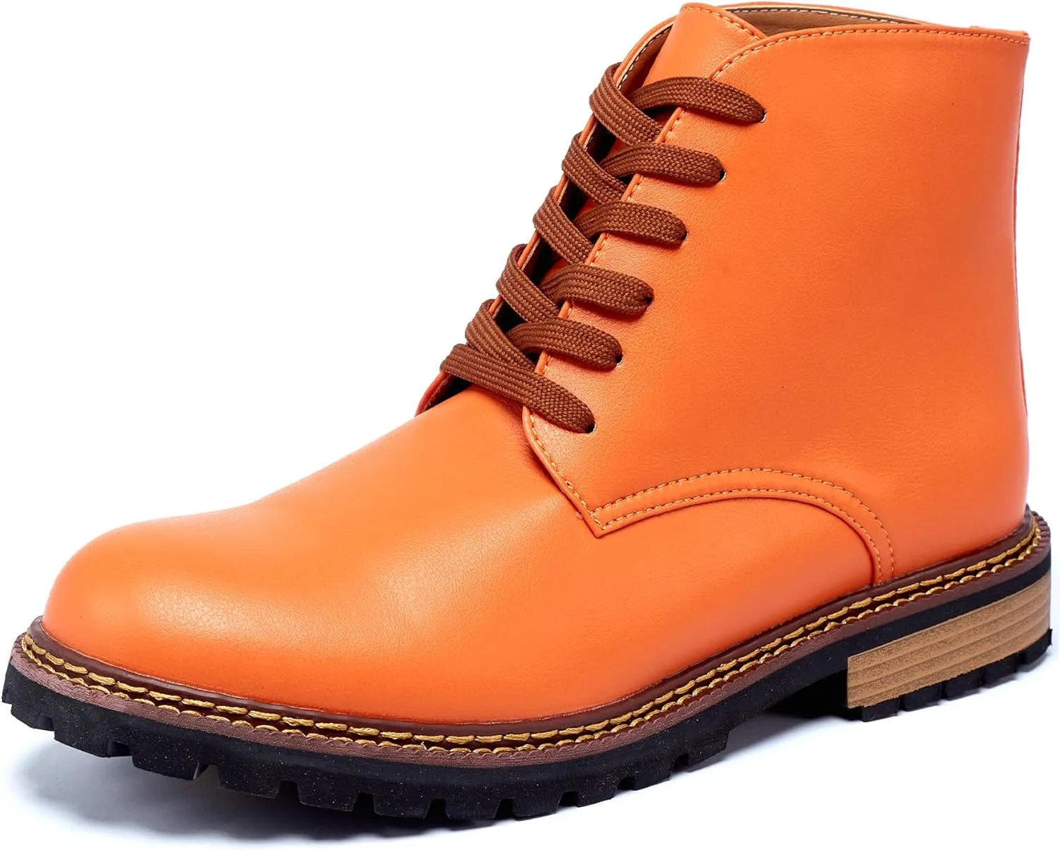 Men's Black High Top Lace Up Cycling Boots Wear-Resistant And Durable Tactical Boots Outdoor Comfort Anti Slip Mountain Walking Boots High Protection Chukka Boots Classic Casual Denim Boots