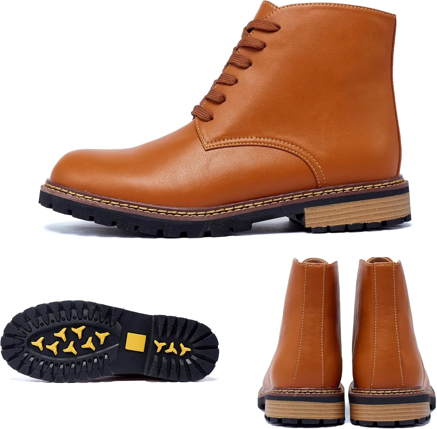 Men's Black High Top Lace Up Cycling Boots Wear-Resistant And Durable Tactical Boots Outdoor Comfort Anti Slip Mountain Walking Boots High Protection Chukka Boots Classic Casual Denim Boots